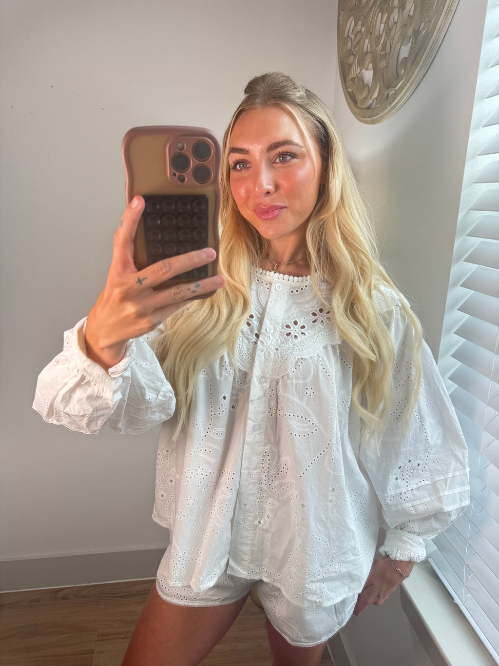 Charlotte Eyelet Button Down