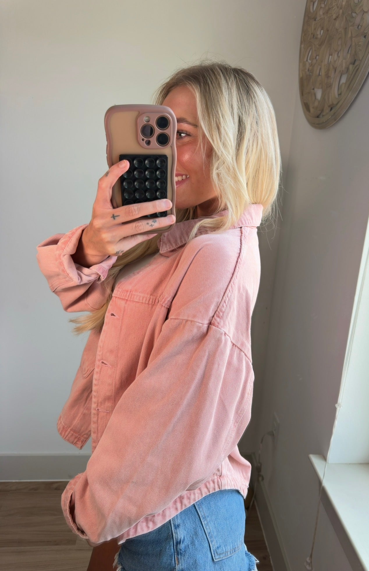 Blush Denim Jacket