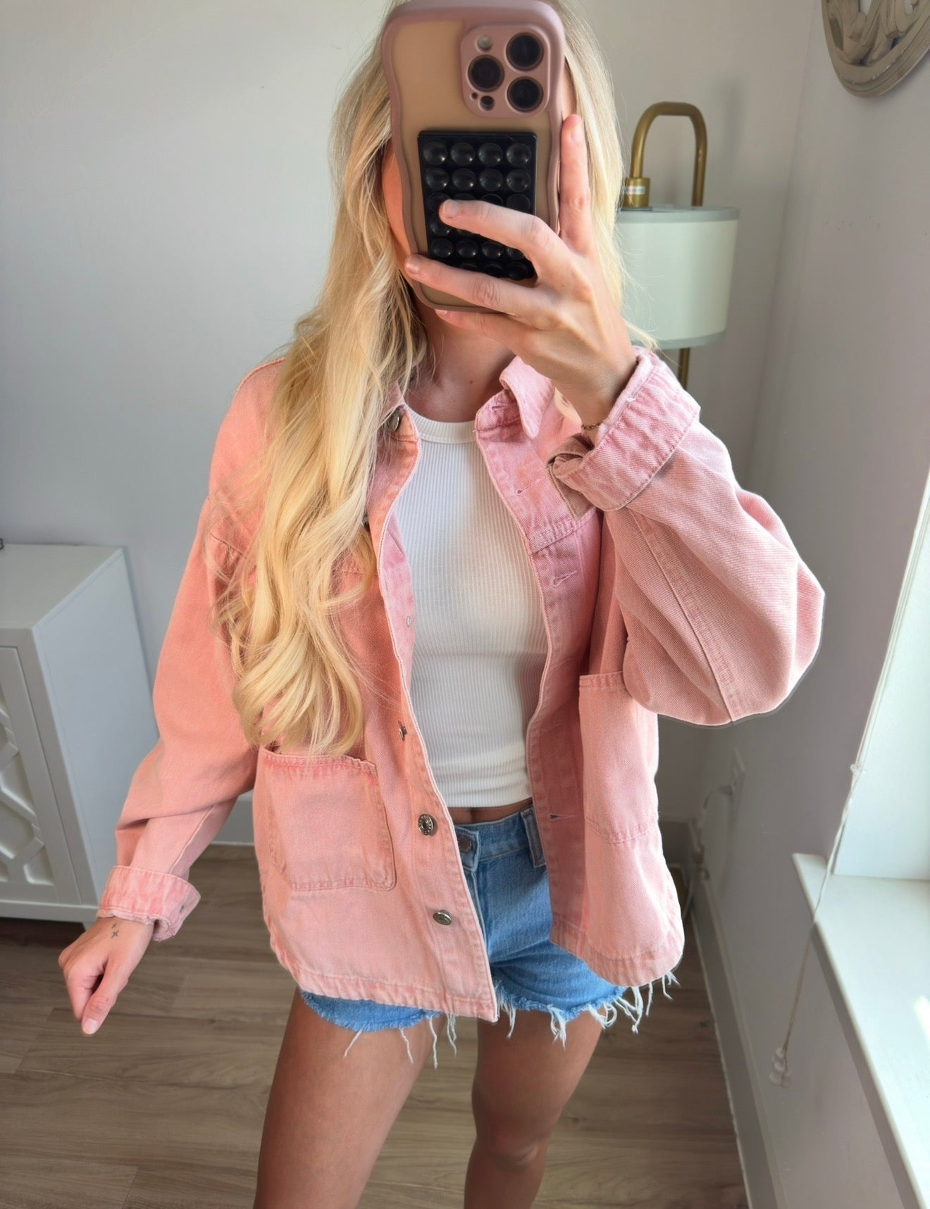Blush Denim Jacket