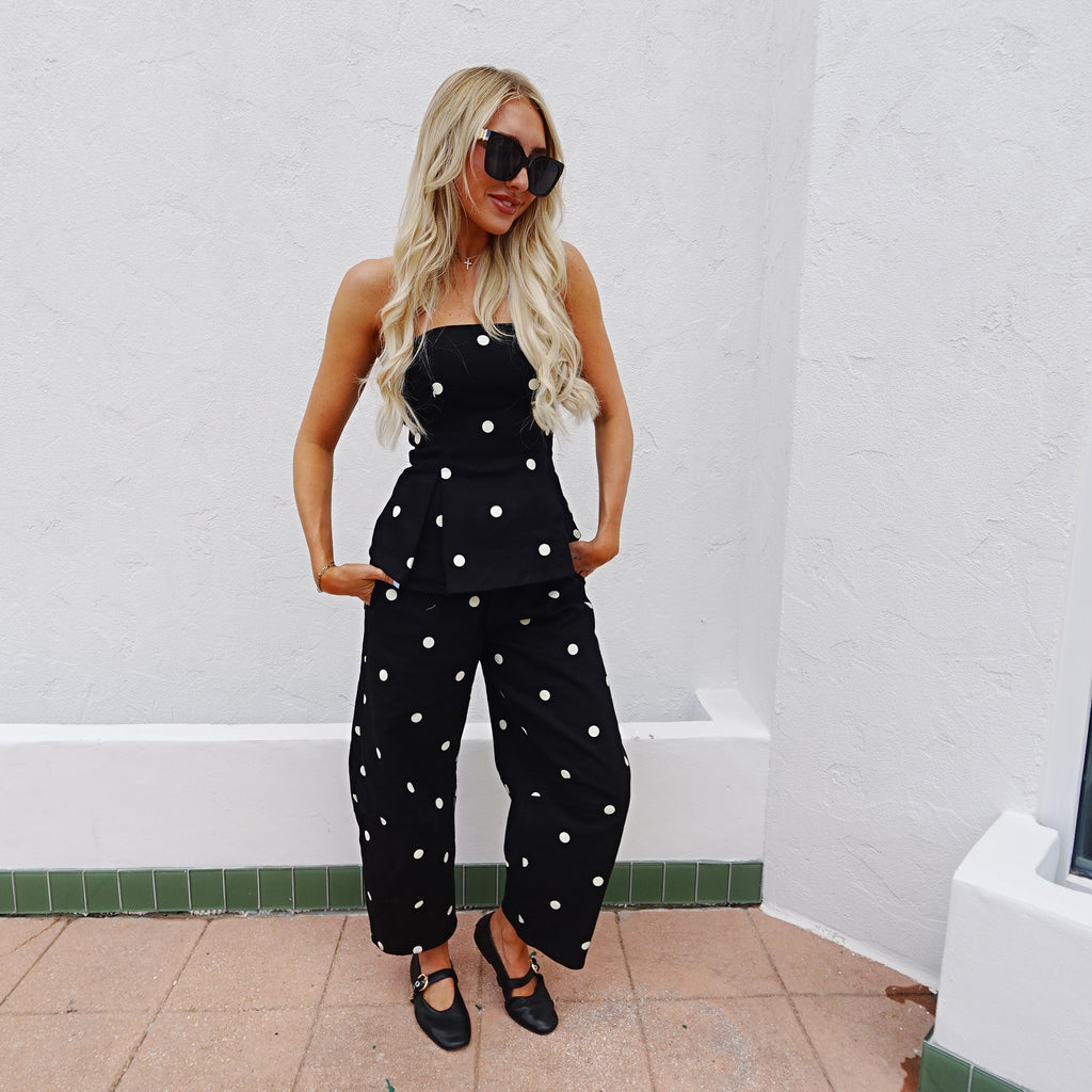 Polka Dot Peplum Top