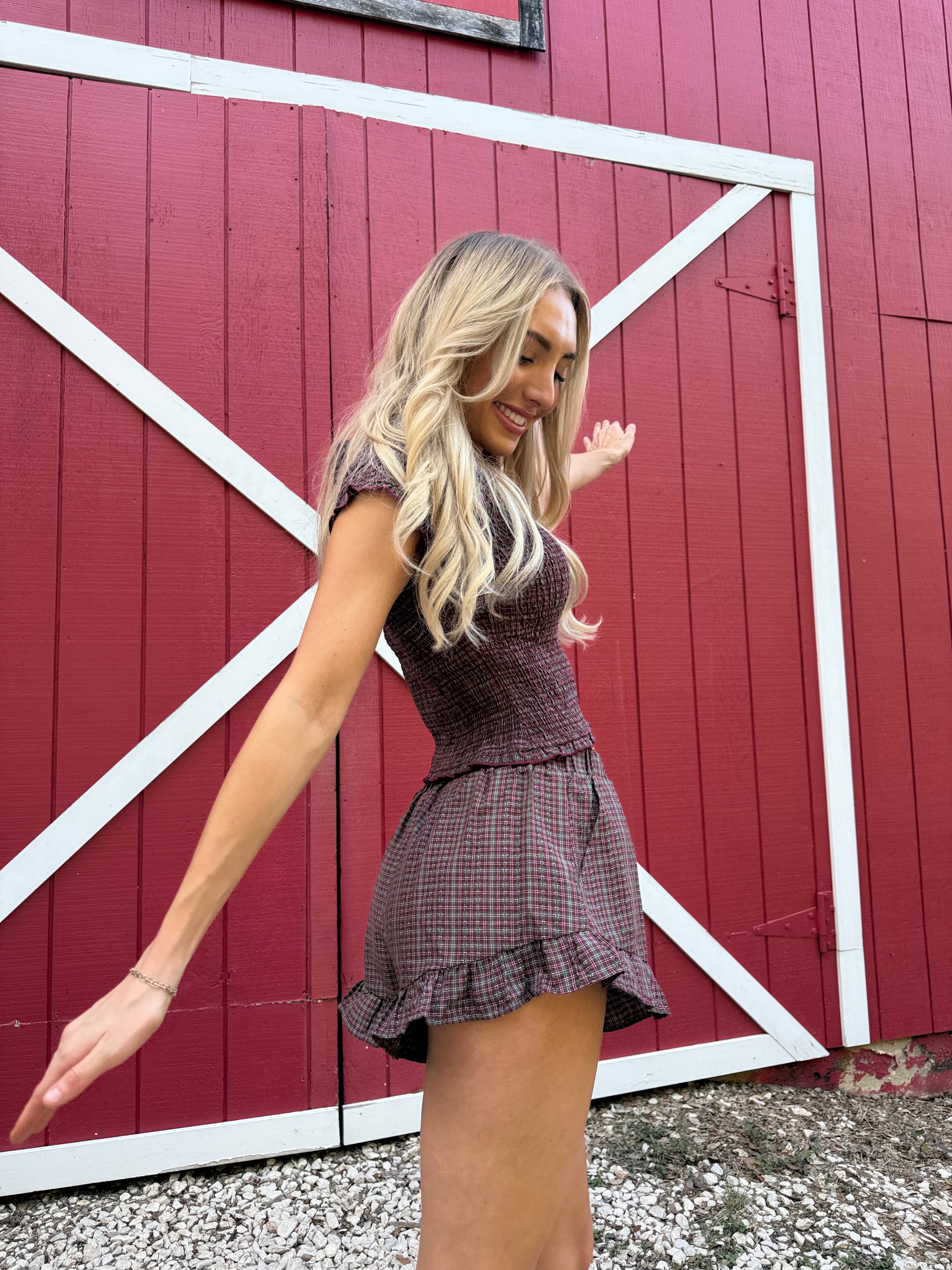 Christmas Smocked Gingham Set