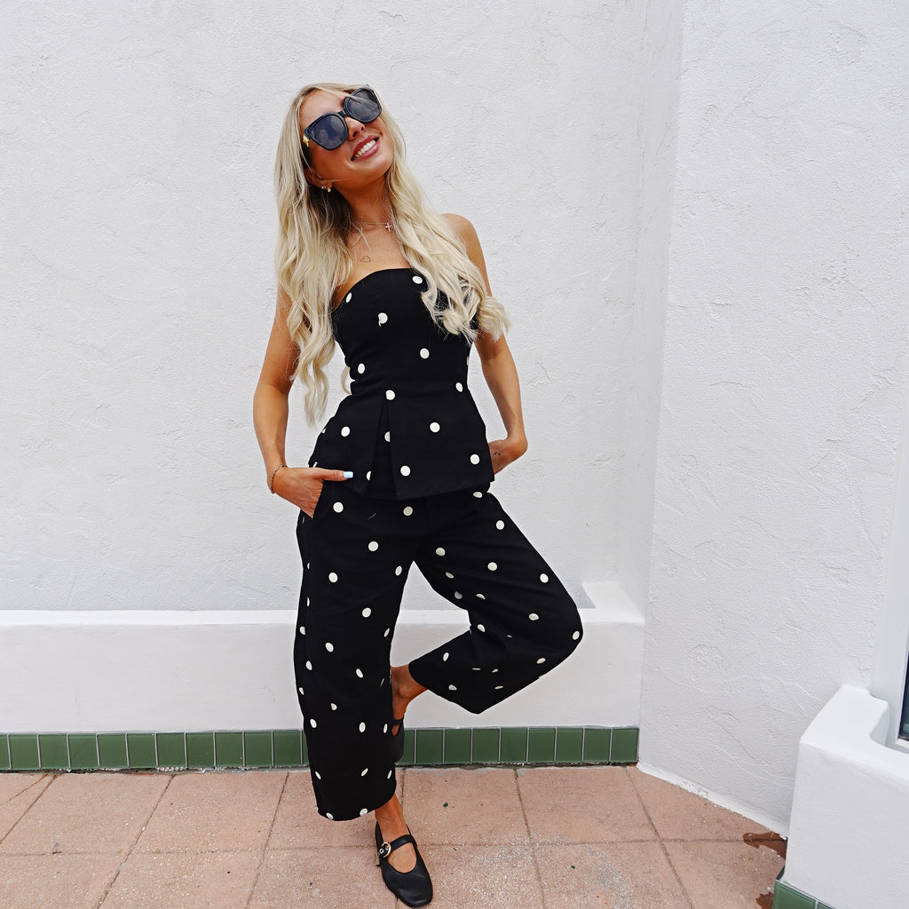 Polka Dot Peplum Top