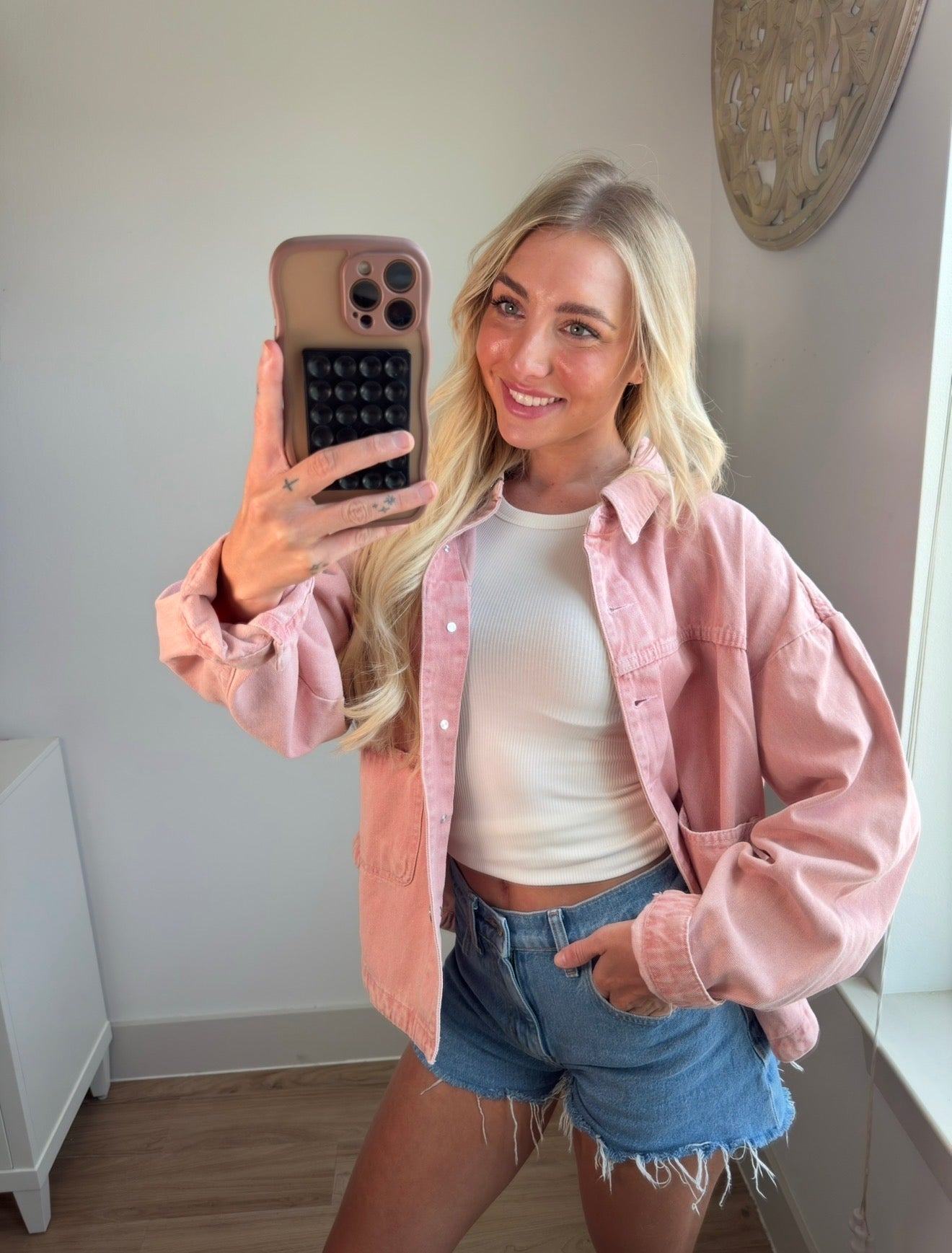 Blush Denim Jacket