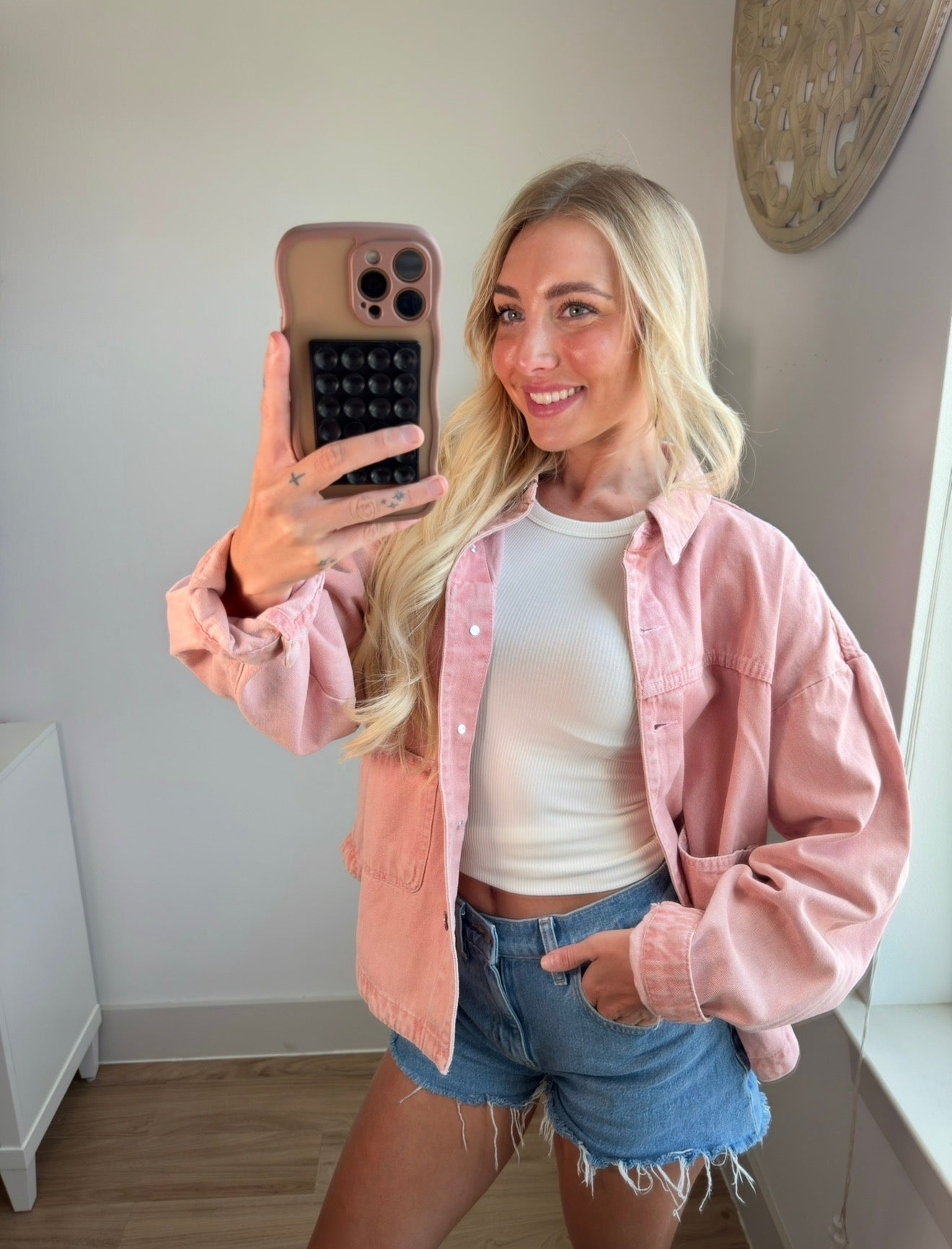 Blush Denim Jacket
