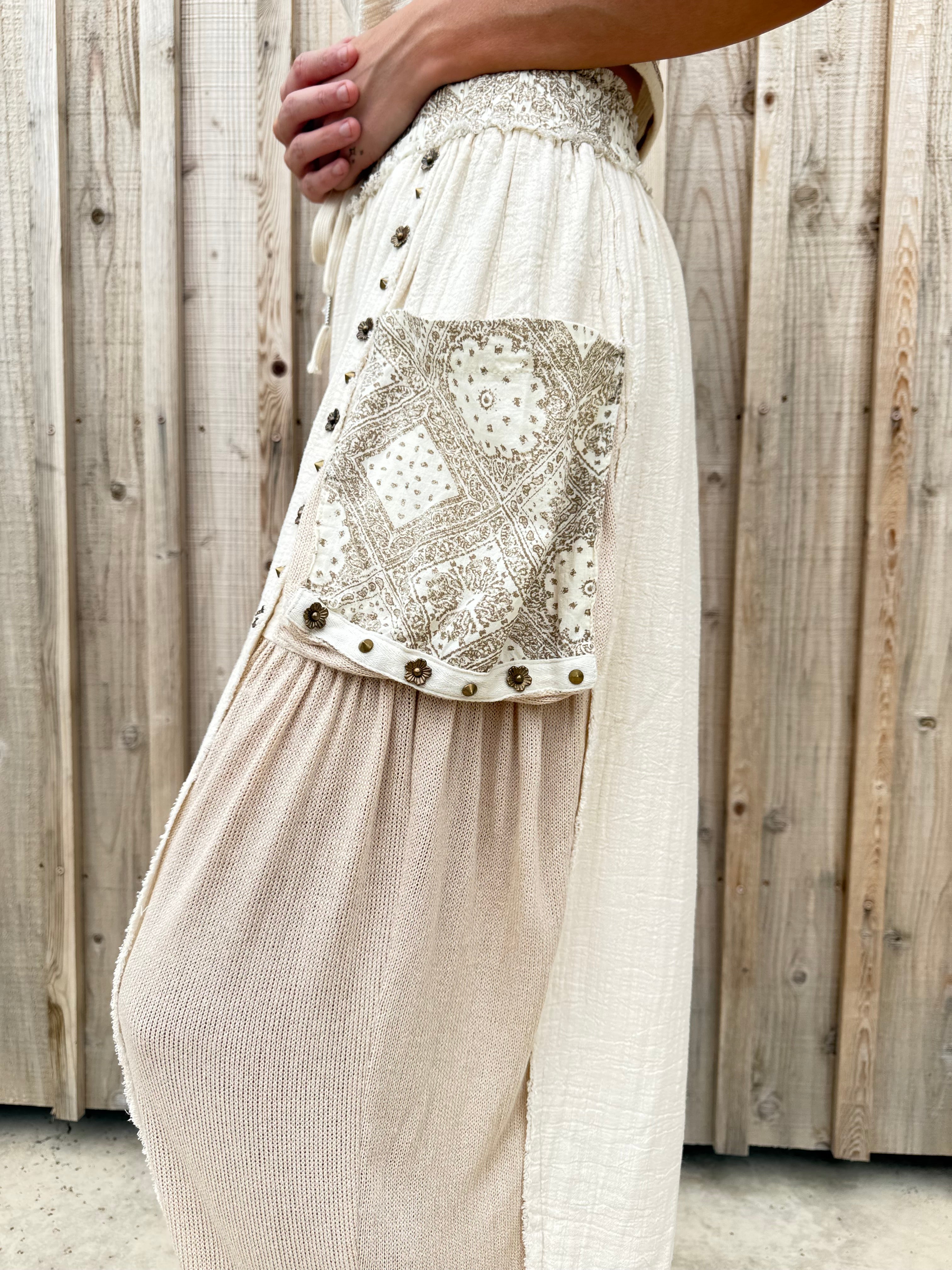 Gauze Stud Woven Pants