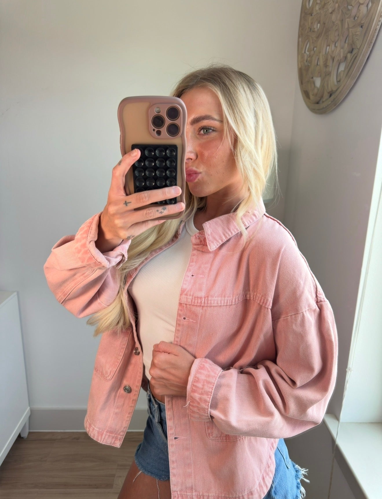 Blush Denim Jacket