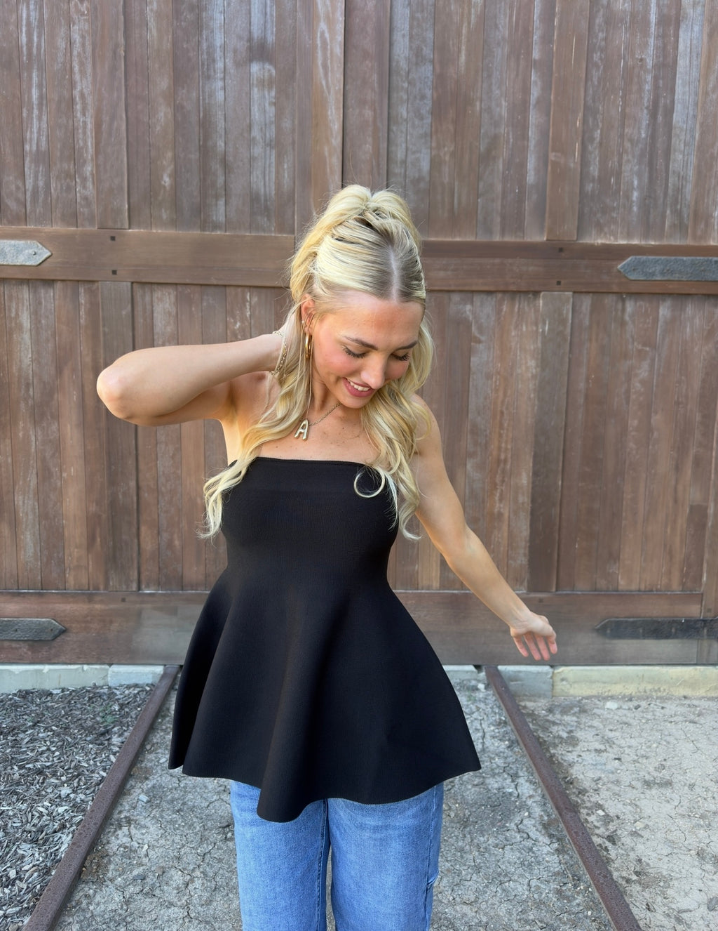 Judy Strapless Sweater Top