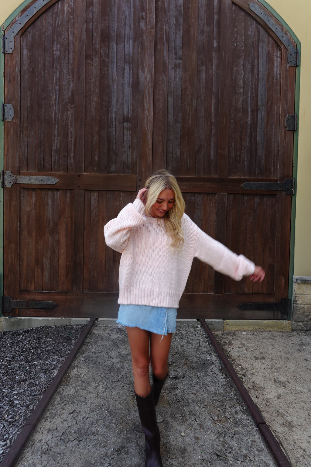 Pink OTS Relaxed Sweater