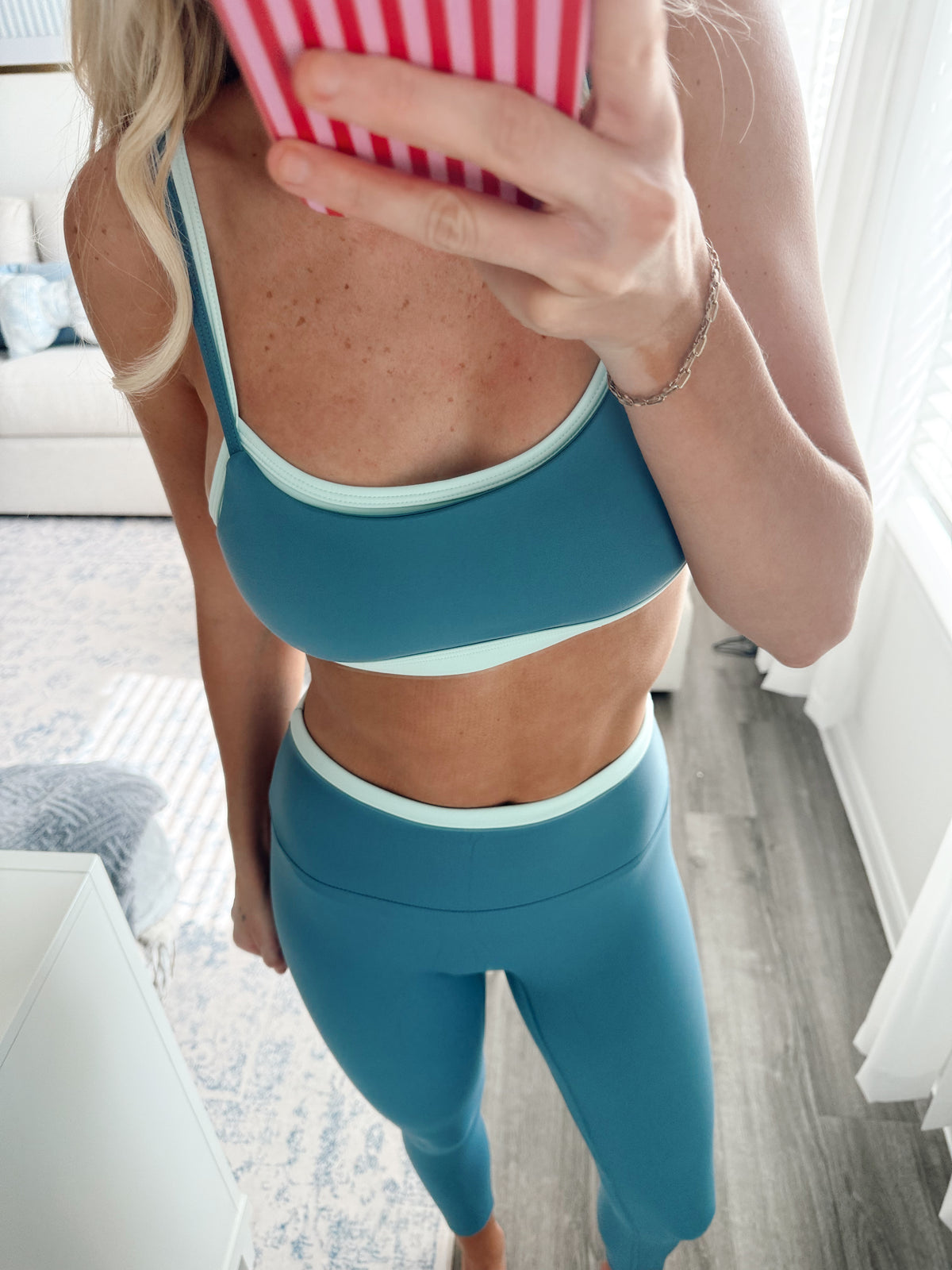 Frosted Blue Double Layered Sports Bra