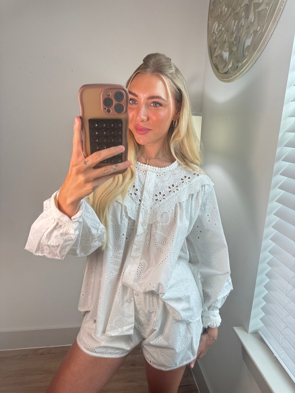 Charlotte Eyelet Button Down