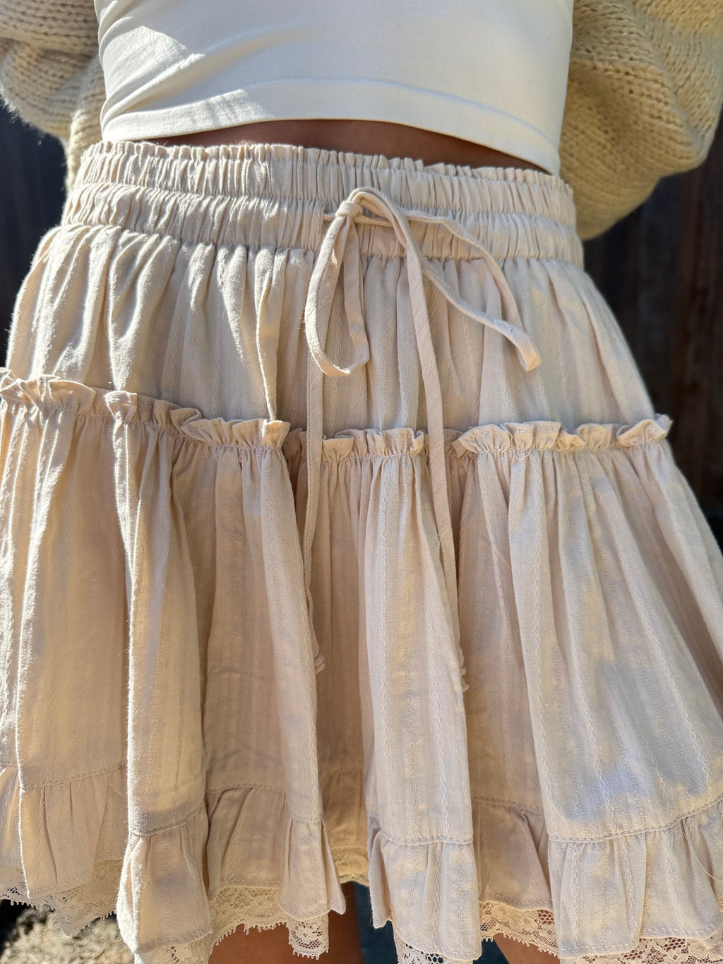 Tiered Flare Mini Skirt