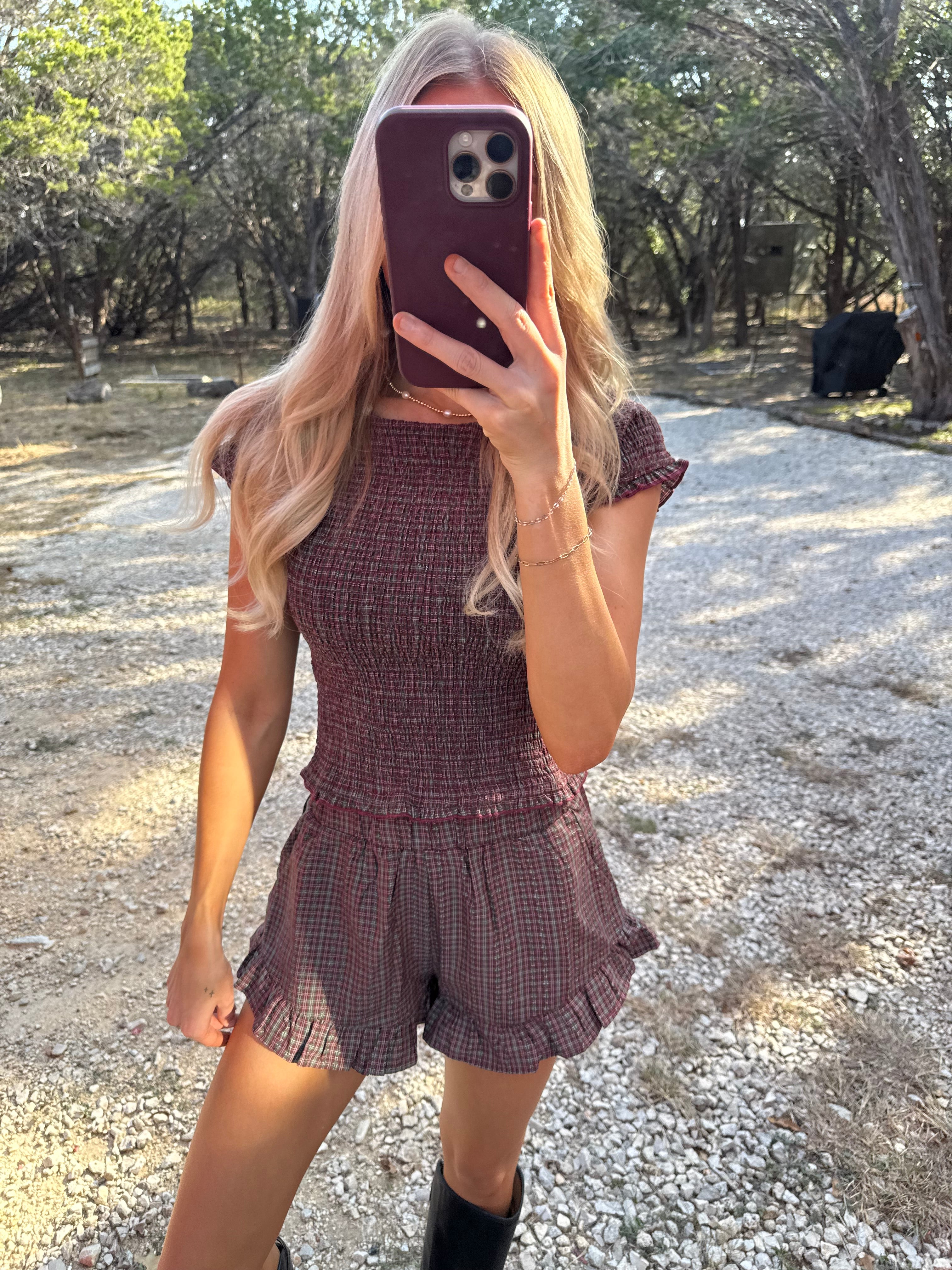 Smocked Gingham Set