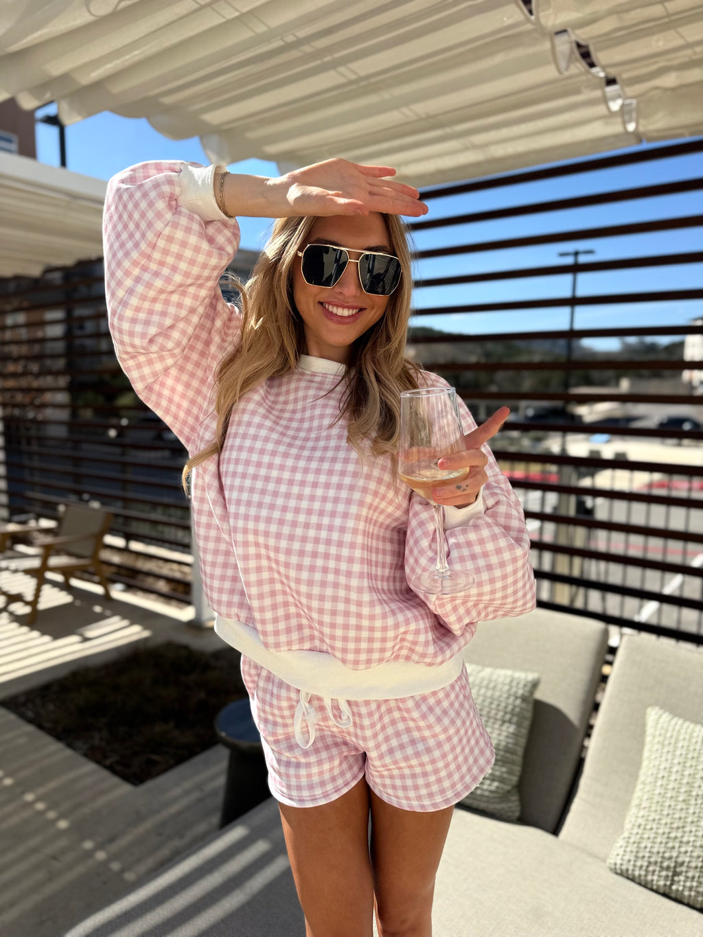 Pink Gingham Set