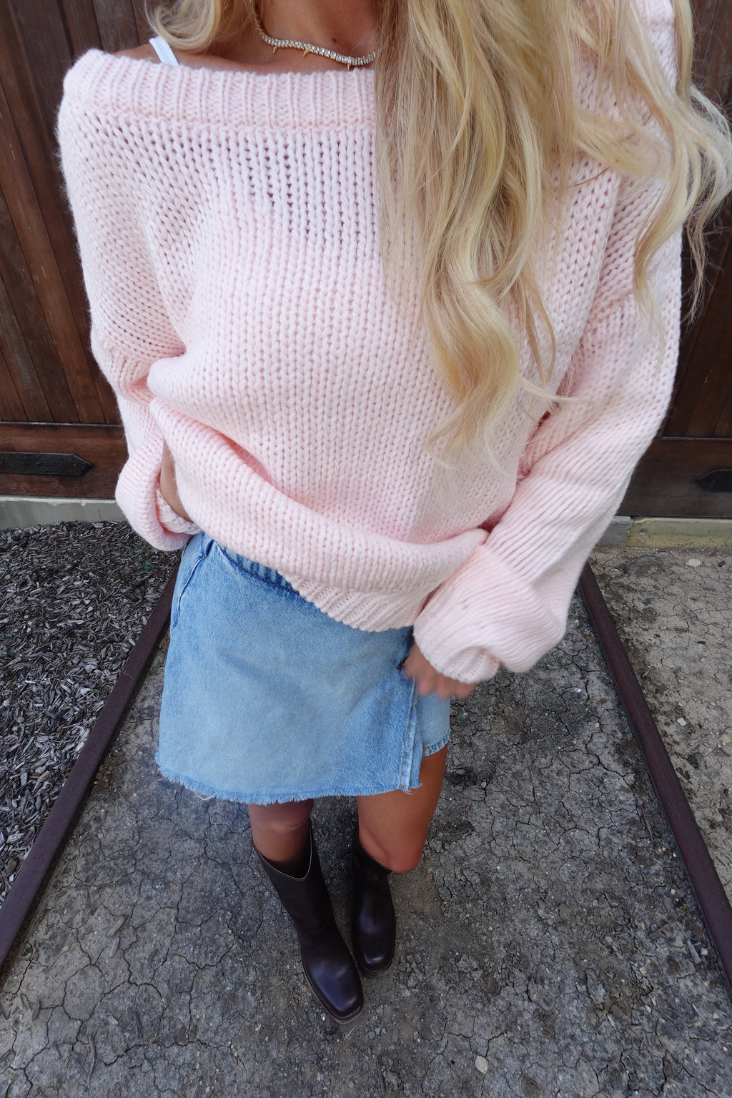 Pink OTS Relaxed Sweater