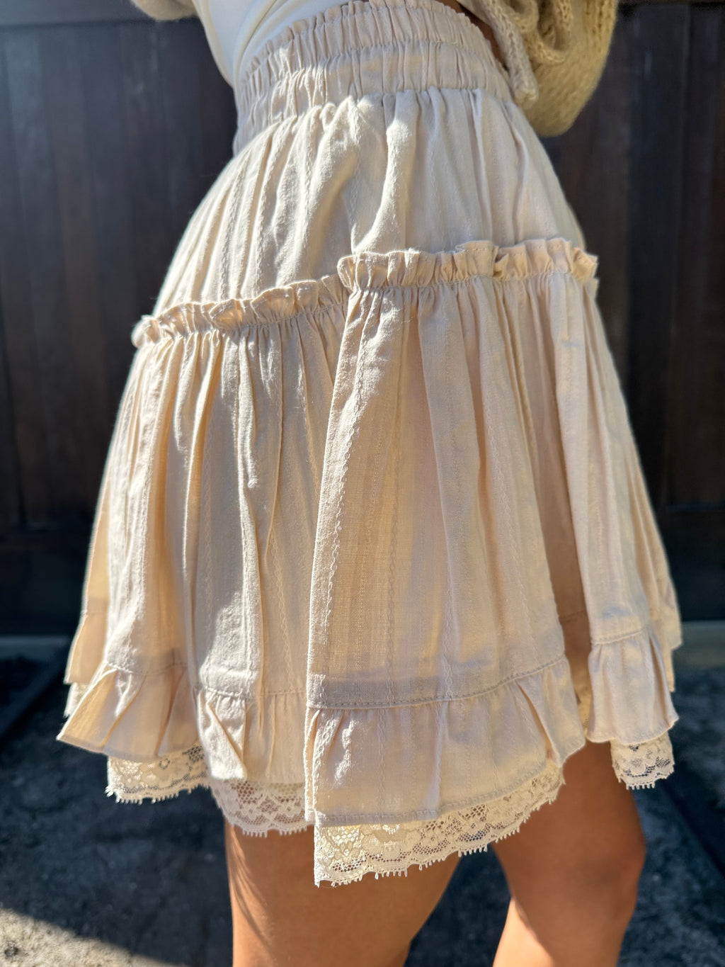 Tiered Flare Mini Skirt