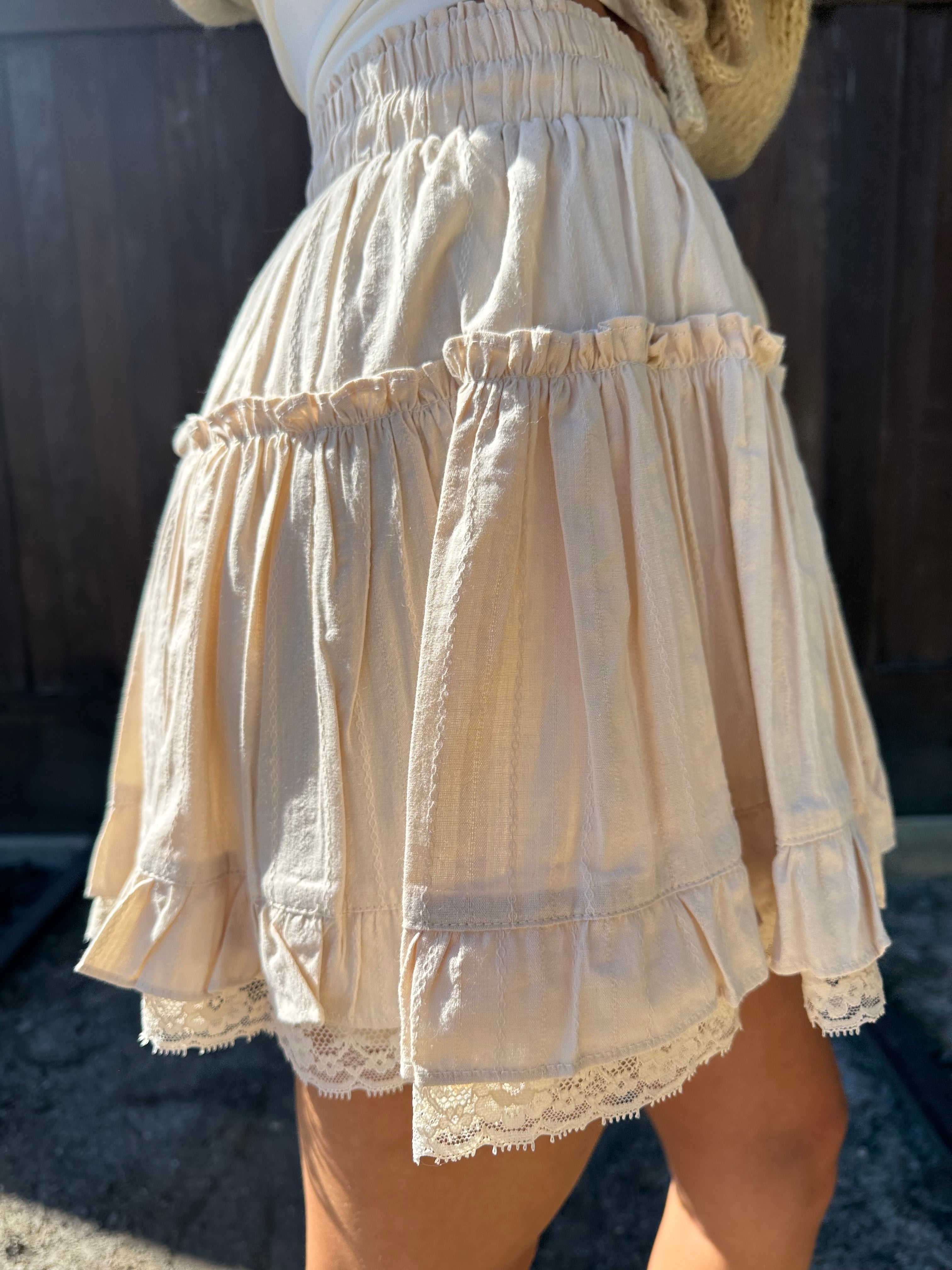 Tiered Flare Mini Skirt