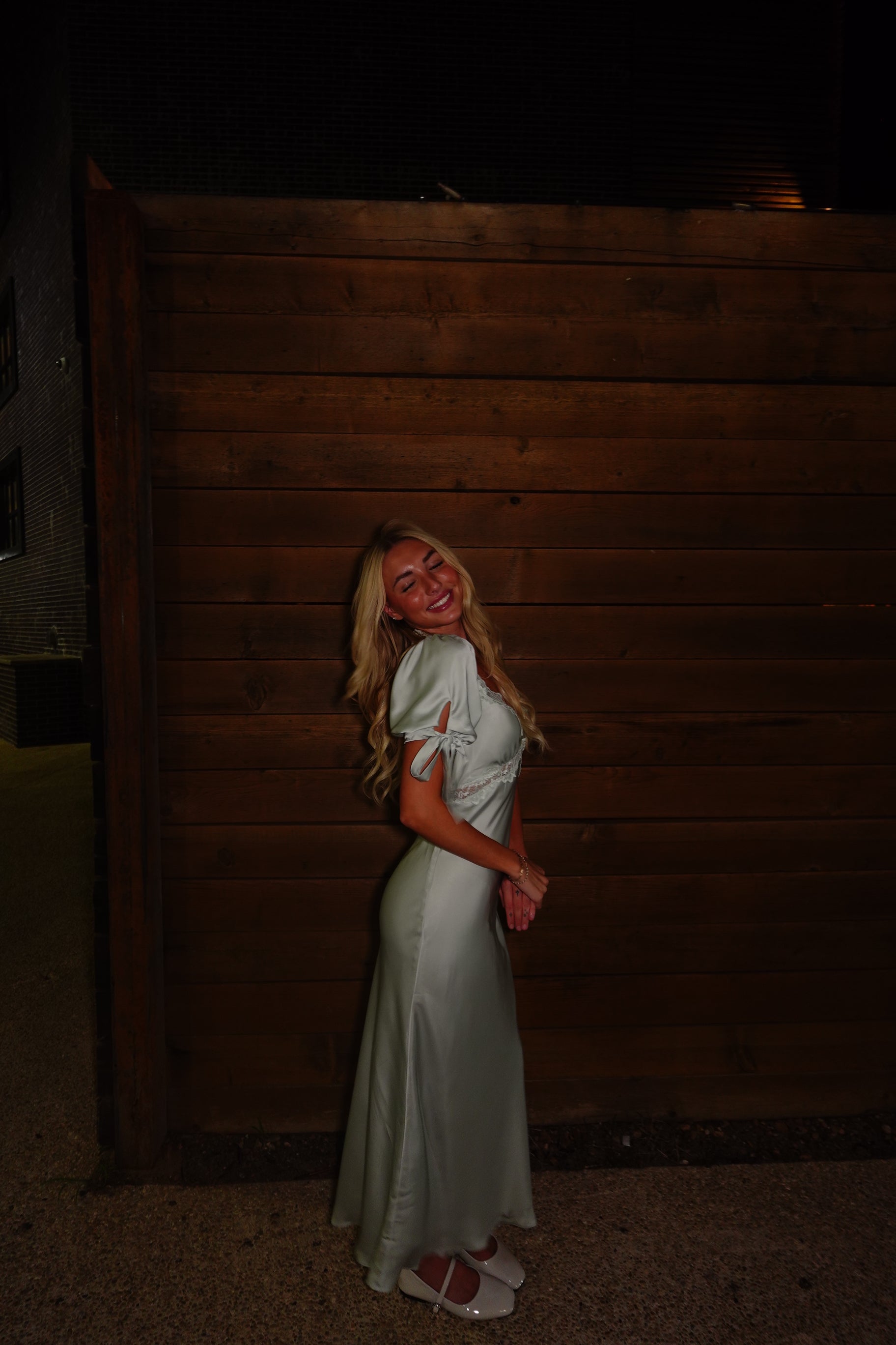 Light Blue Lace Midi Dress