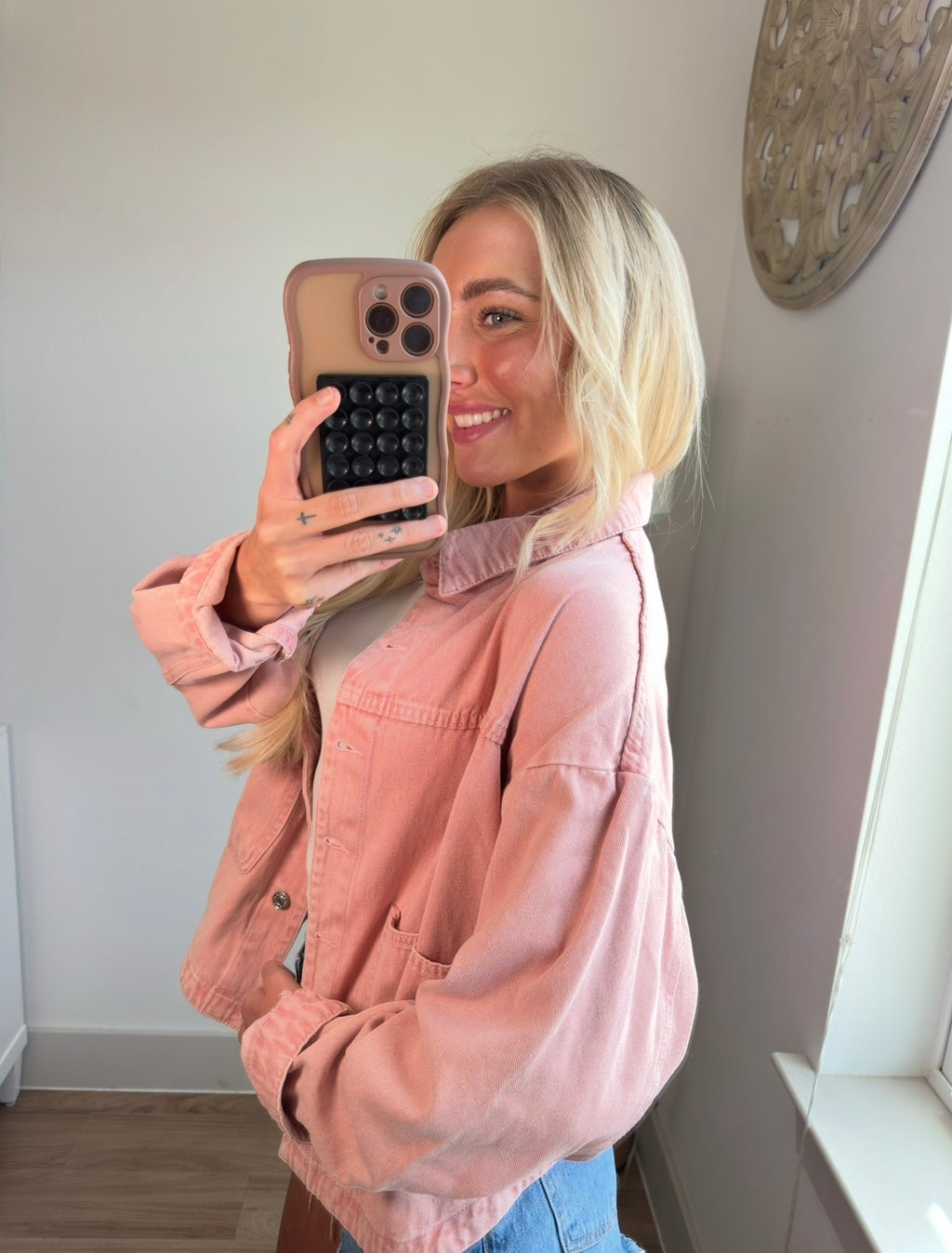 Blush Denim Jacket