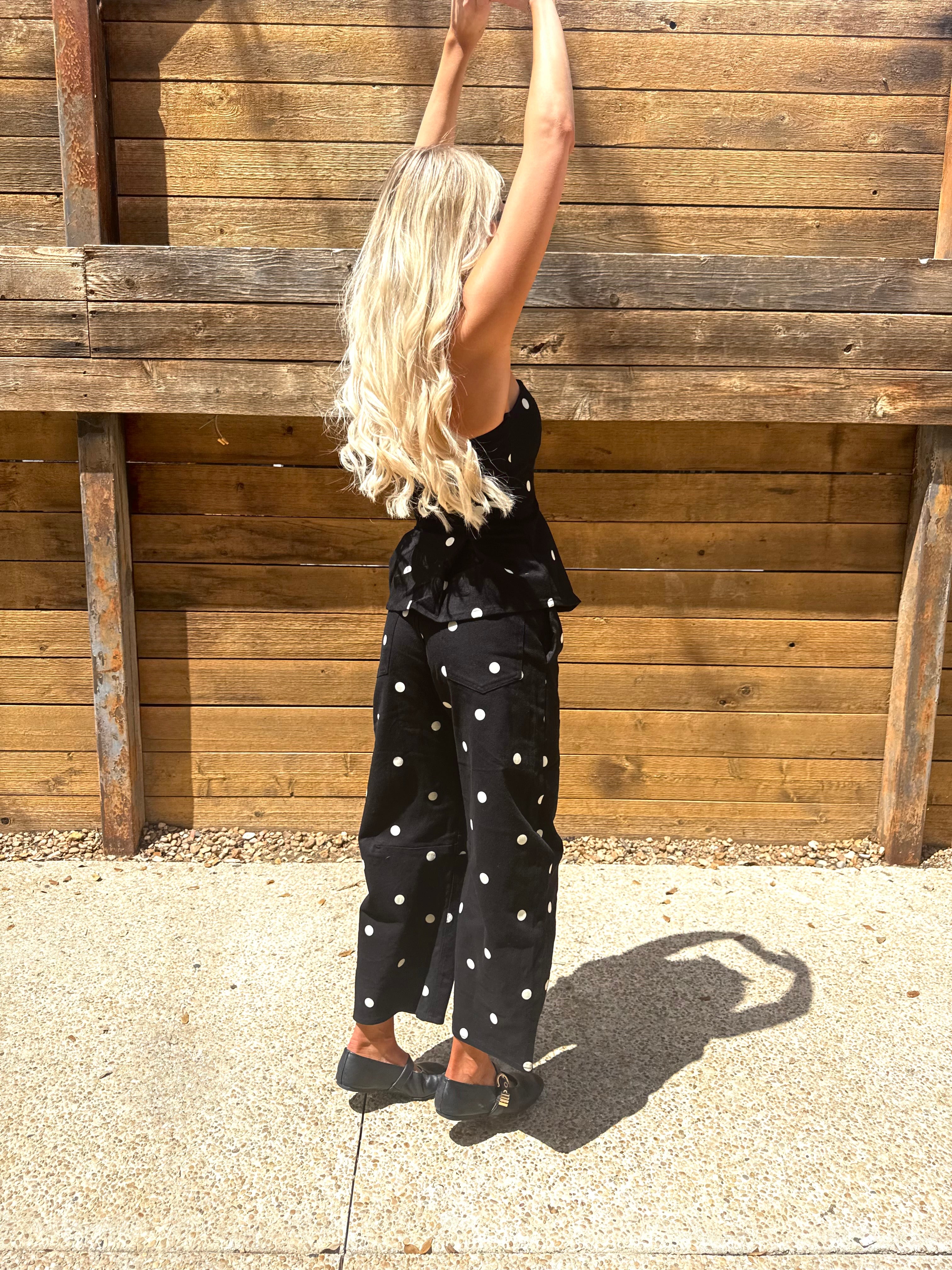 Polka Dot Barrel Pants