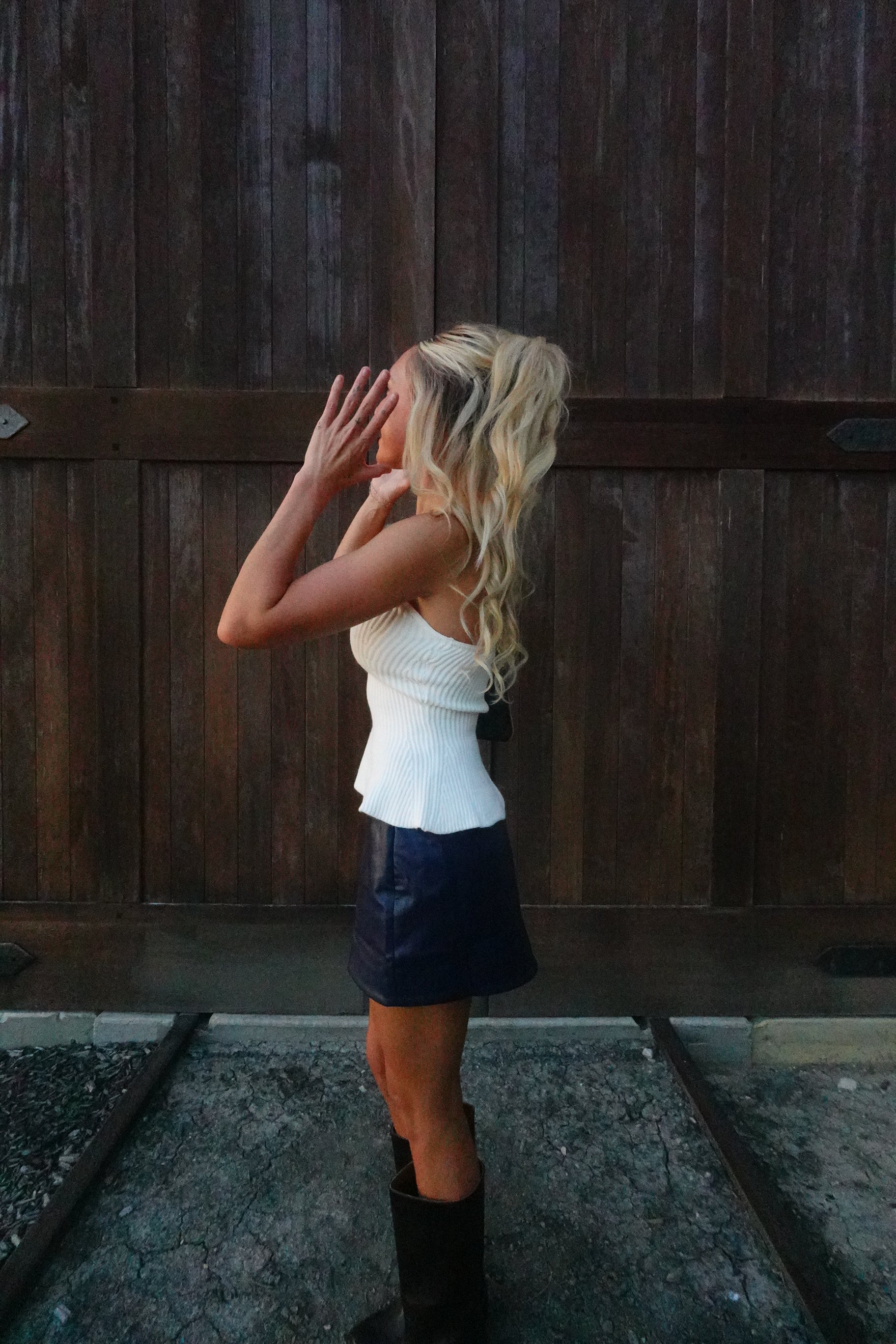 Ribbed Knit Strapless Top