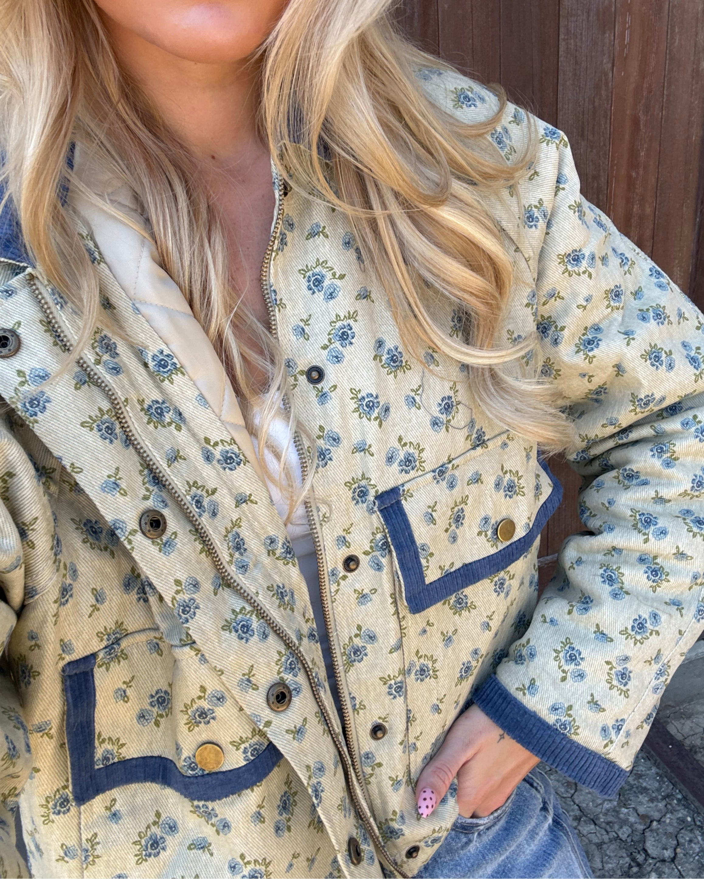 Vintage Floral Print Jacket