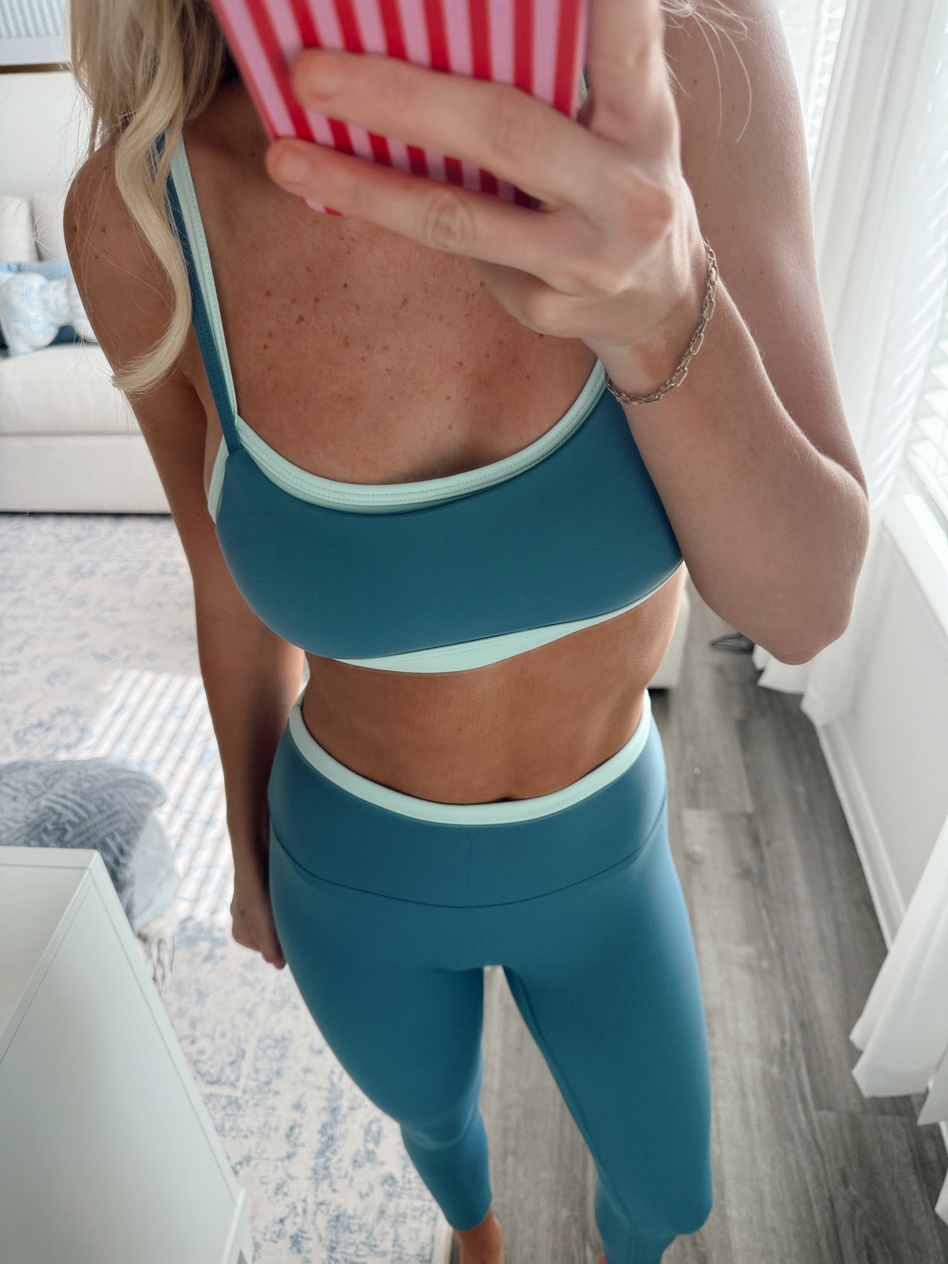 Frosted Blue Contrast Binding Legging